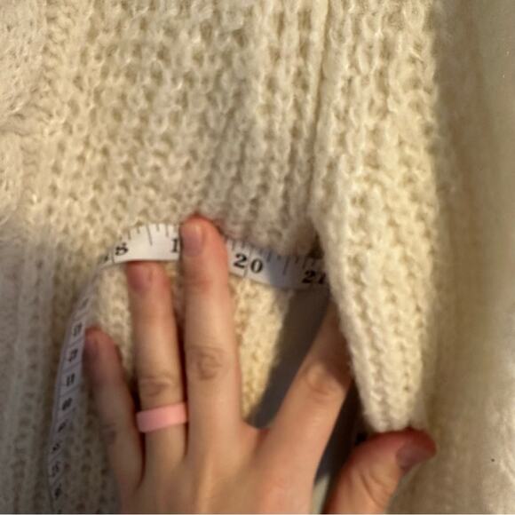 Maje White Red Brown Eyelet Alpaca Wool Cardigan Sweater 2 Medium - Picture 6 of 15